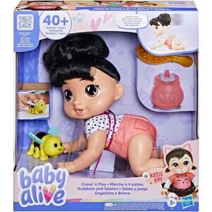 Baby Alive Crawl ‘n Play Katie Kat – Electronic Crawling Baby Doll Set new